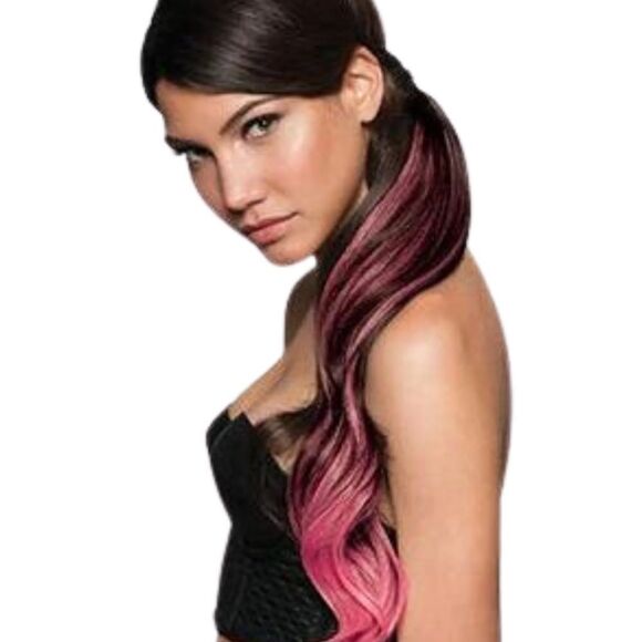Hairdo Coda Splash Color Hair Extension, Brown and Pink Ombré, New - Picture 4 of 6